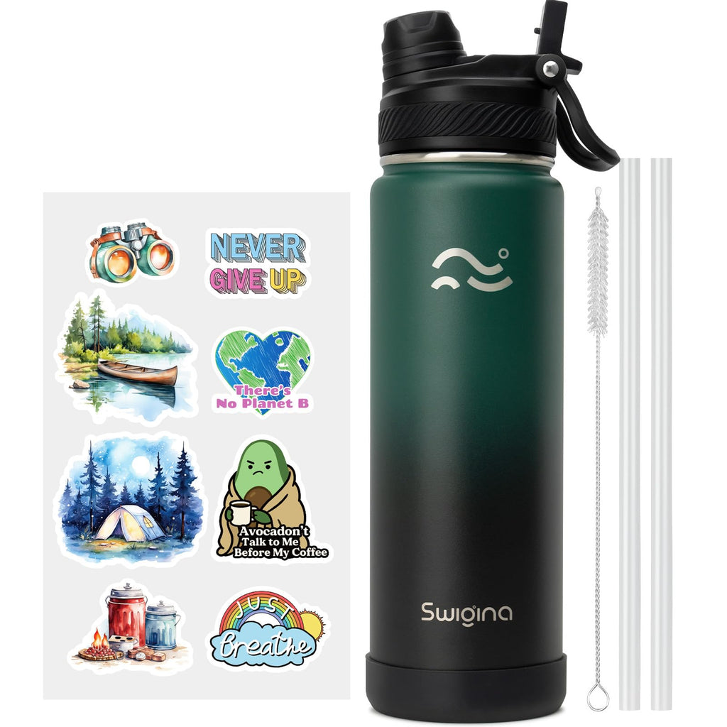 Insulated Water Bottle with Silicone Boot – 24 oz, Cold 36 Hrs / Hot 18 Hrs