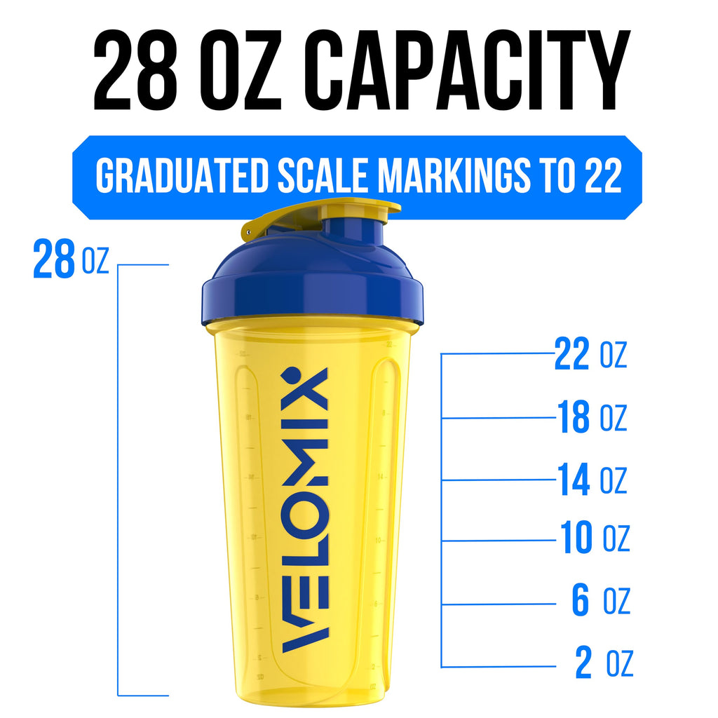 Protein Shaker Bottles 2-Pack – 28 oz Leak-Proof Shaker Cups with Wire Whisks