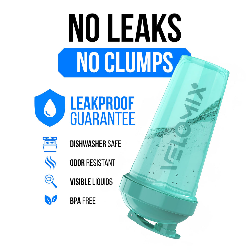 Protein Shaker Bottles 2-Pack – 28 oz Leak-Proof Shaker Cups with Wire Whisks