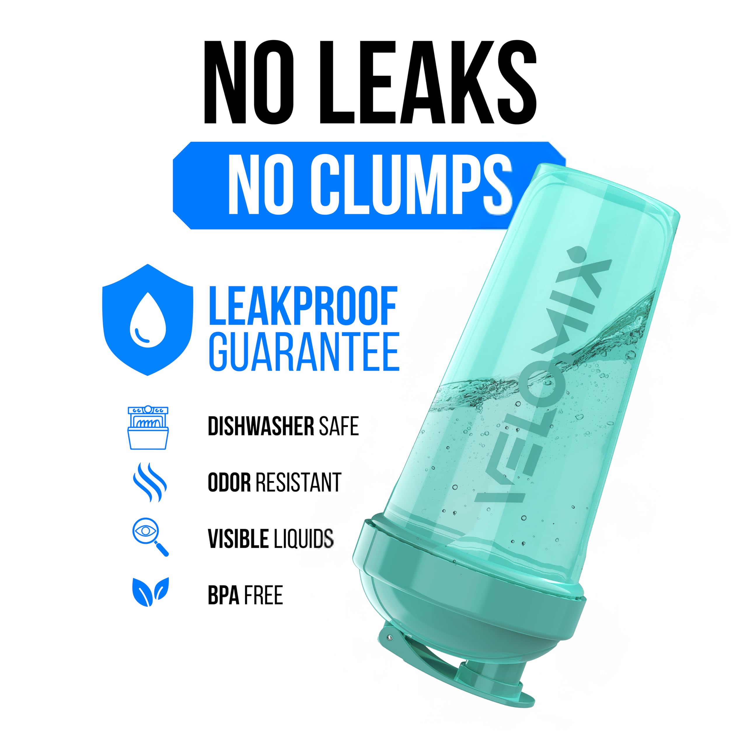 Protein Shaker Bottles 2-Pack – 28 oz Leak-Proof Shaker Cups with Wire Whisks