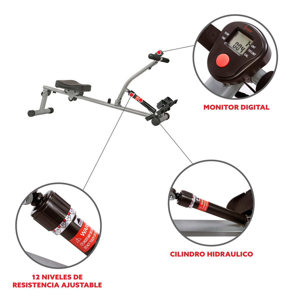 Compact Adjustable Rowing Machine – 12 Resistance Levels, Full-Body Home Workout