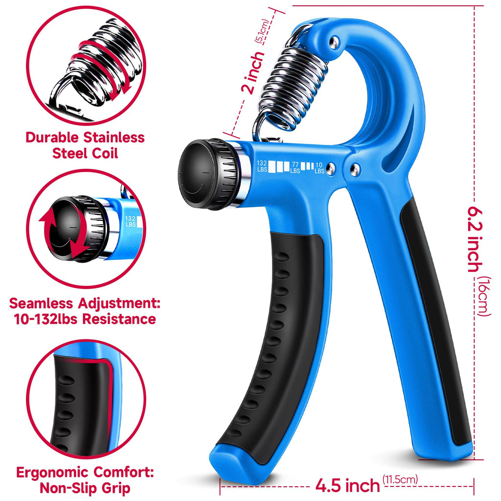 Hand Grip Strengthener Kit – 5-Pack Adjustable Forearm & Grip Trainer