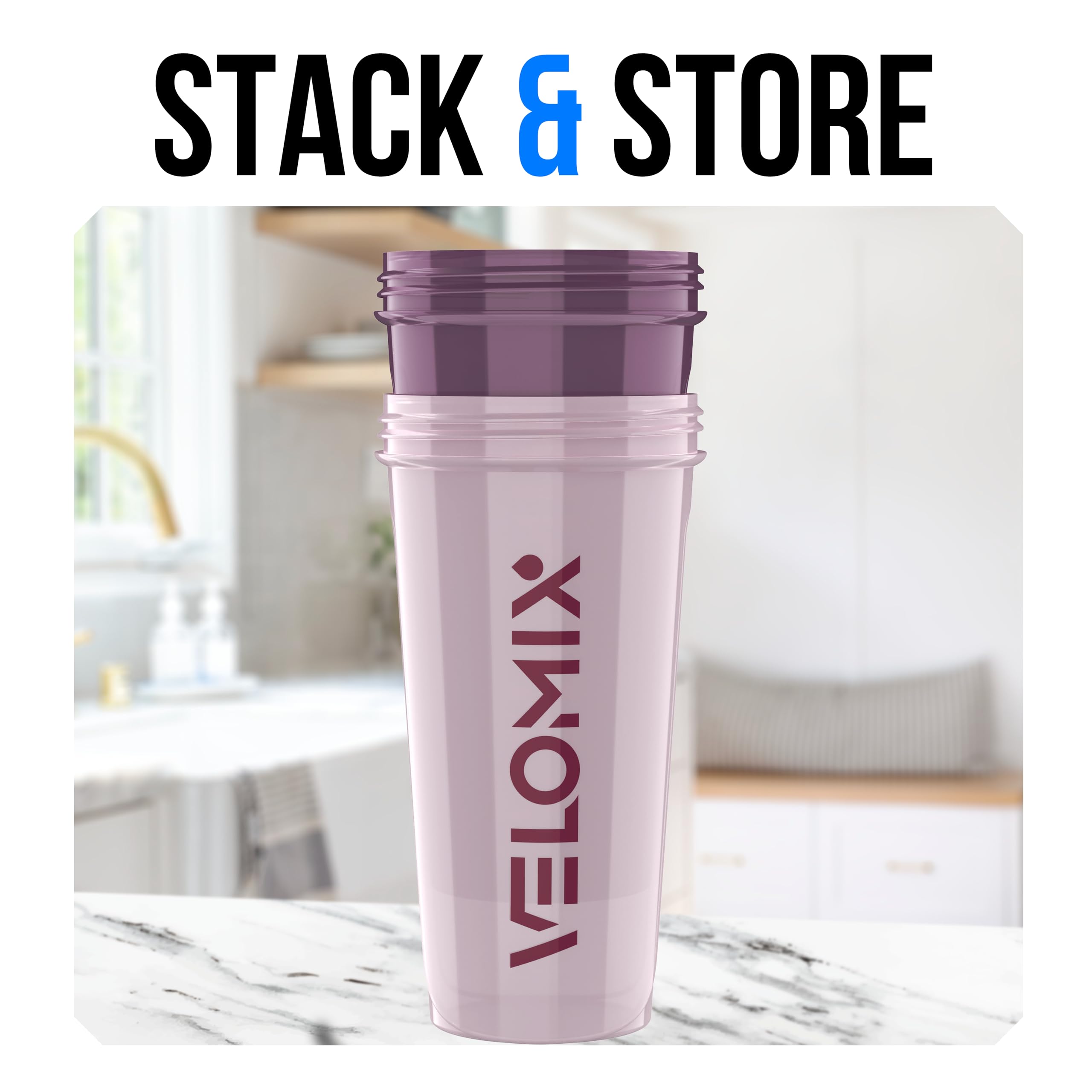 Protein Shaker Bottles 2-Pack – 28 oz Leak-Proof Shaker Cups with Wire Whisks
