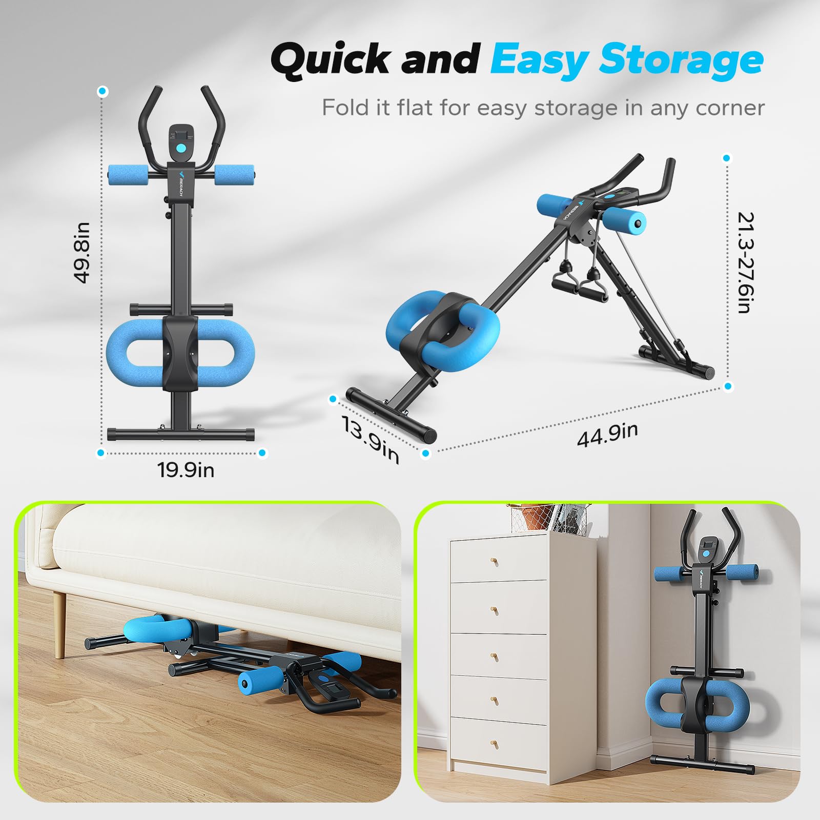 Foldable Ab Machine – Adjustable Core & Abdominal Trainer for Home Workouts