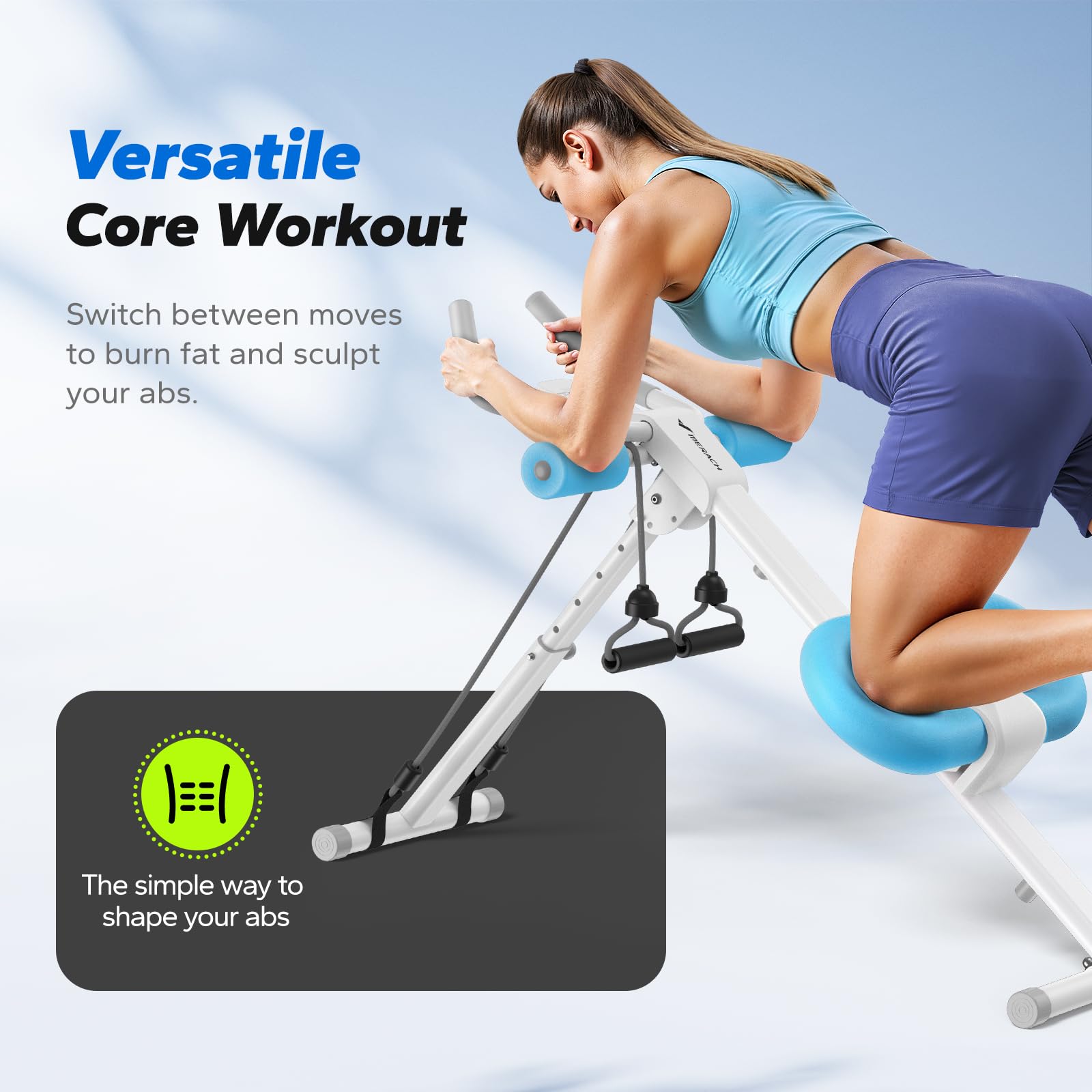 Foldable Ab Machine – Adjustable Core & Abdominal Trainer for Home Workouts
