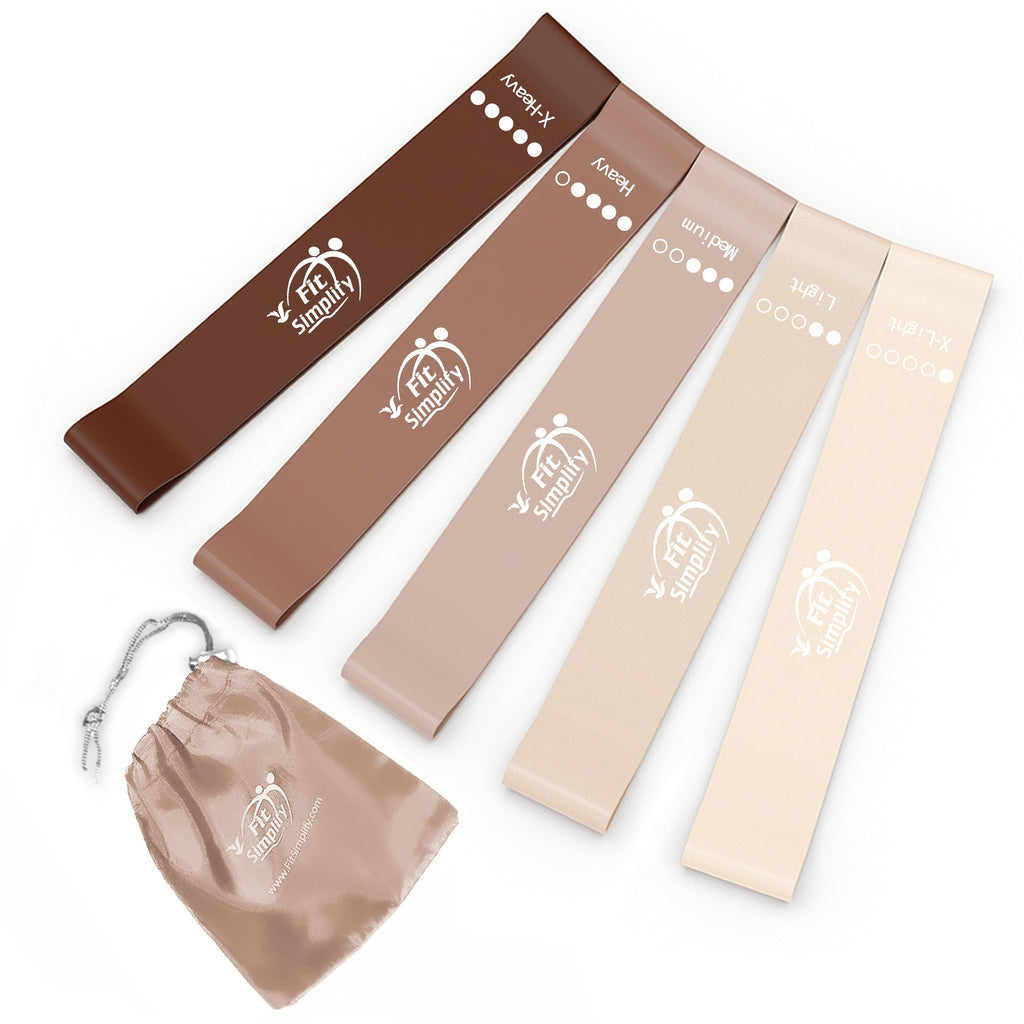 Resistance Loop Bands Set of 5 – Exercise Bands with Guide & Carry Bag