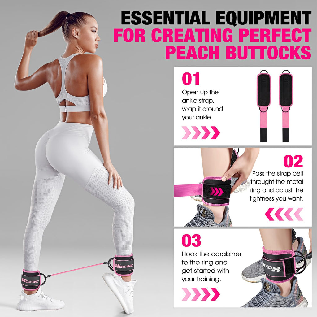 Ankle Resistance Bands with Cuffs – Glute & Leg Booty Workout Bands