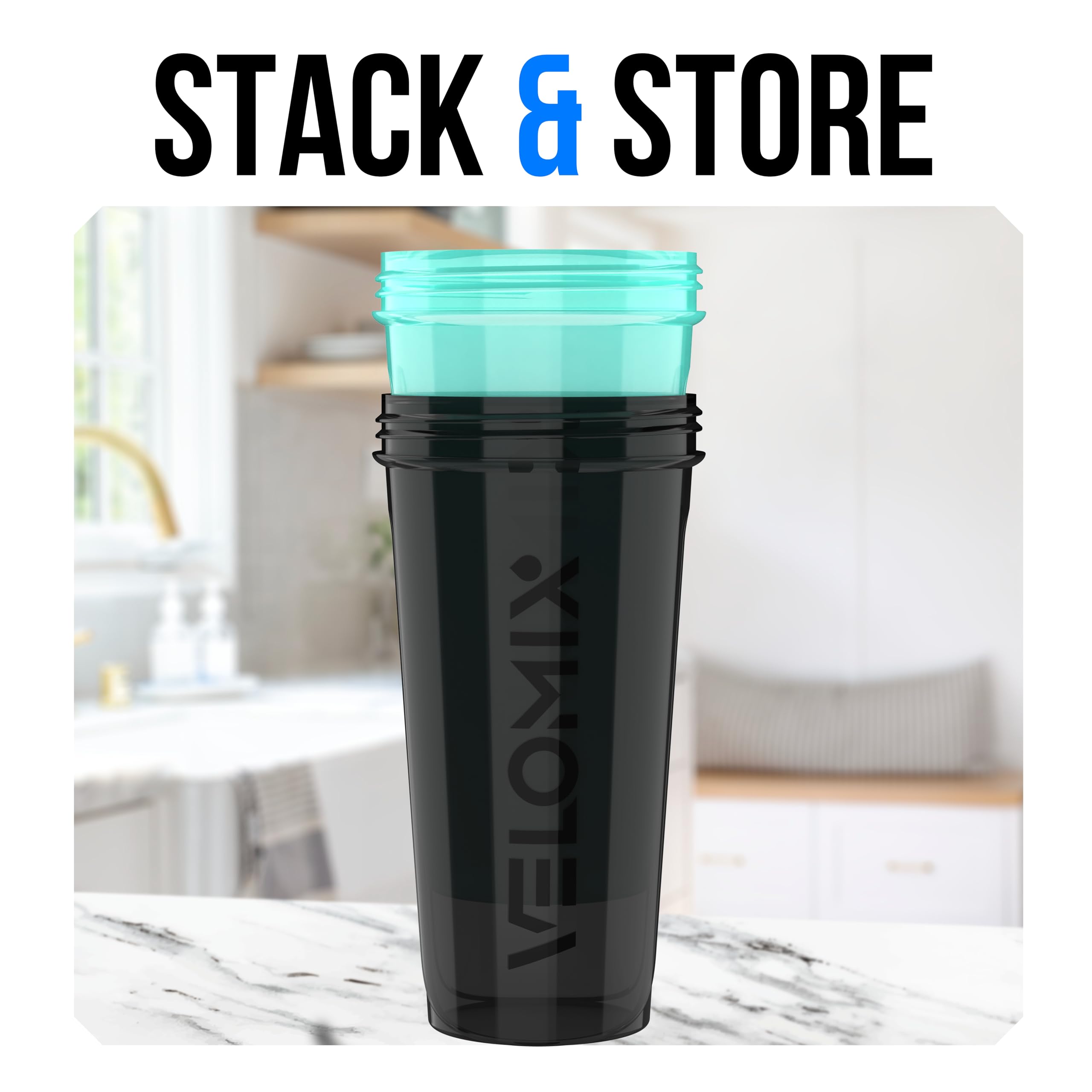 Protein Shaker Bottles 2-Pack – 28 oz Leak-Proof Shaker Cups with Wire Whisks