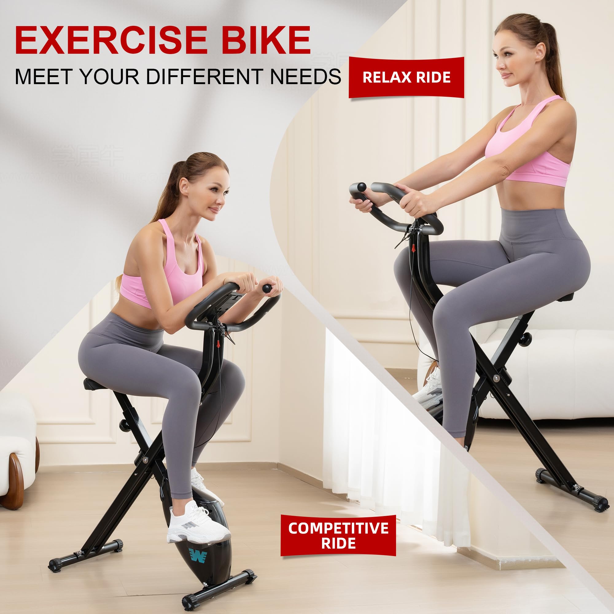 5-in-1 Foldable Exercise Bike – 16-Level Magnetic Indoor Cycling Bike, 350 lb Capacity
