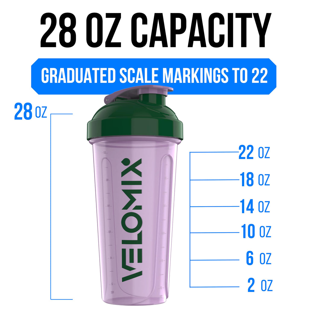 Protein Shaker Bottles 2-Pack – 28 oz Leak-Proof Shaker Cups with Wire Whisks