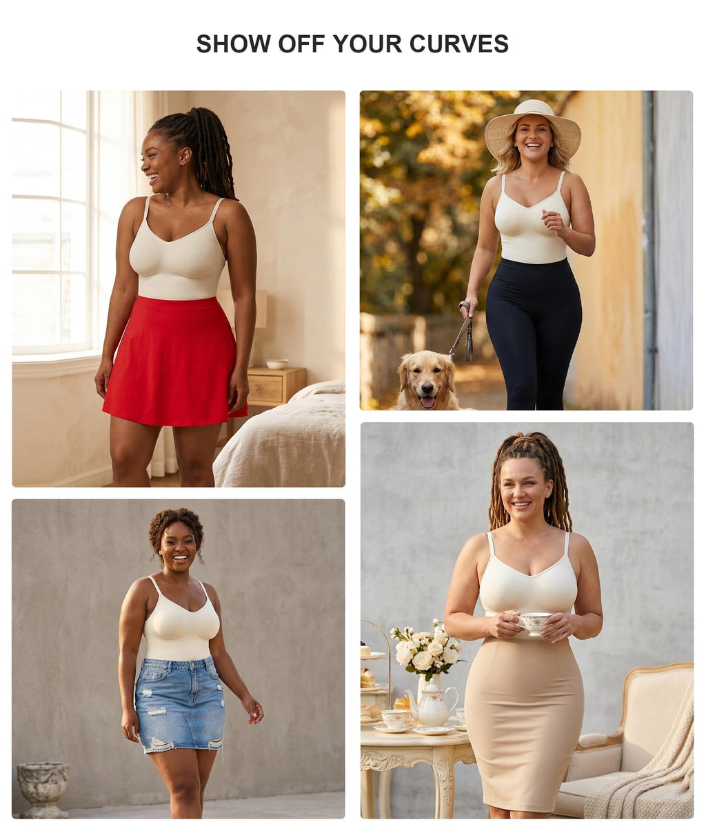 Tummy-Control Bodysuit Shaper – Mid-Thigh Body Shaper Shorts for a Lifted Look