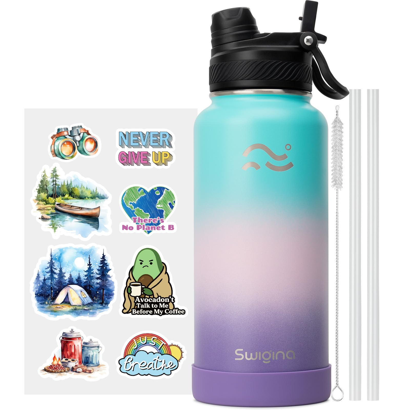 Insulated Water Bottle with Silicone Boot – 24 oz, Cold 36 Hrs / Hot 18 Hrs