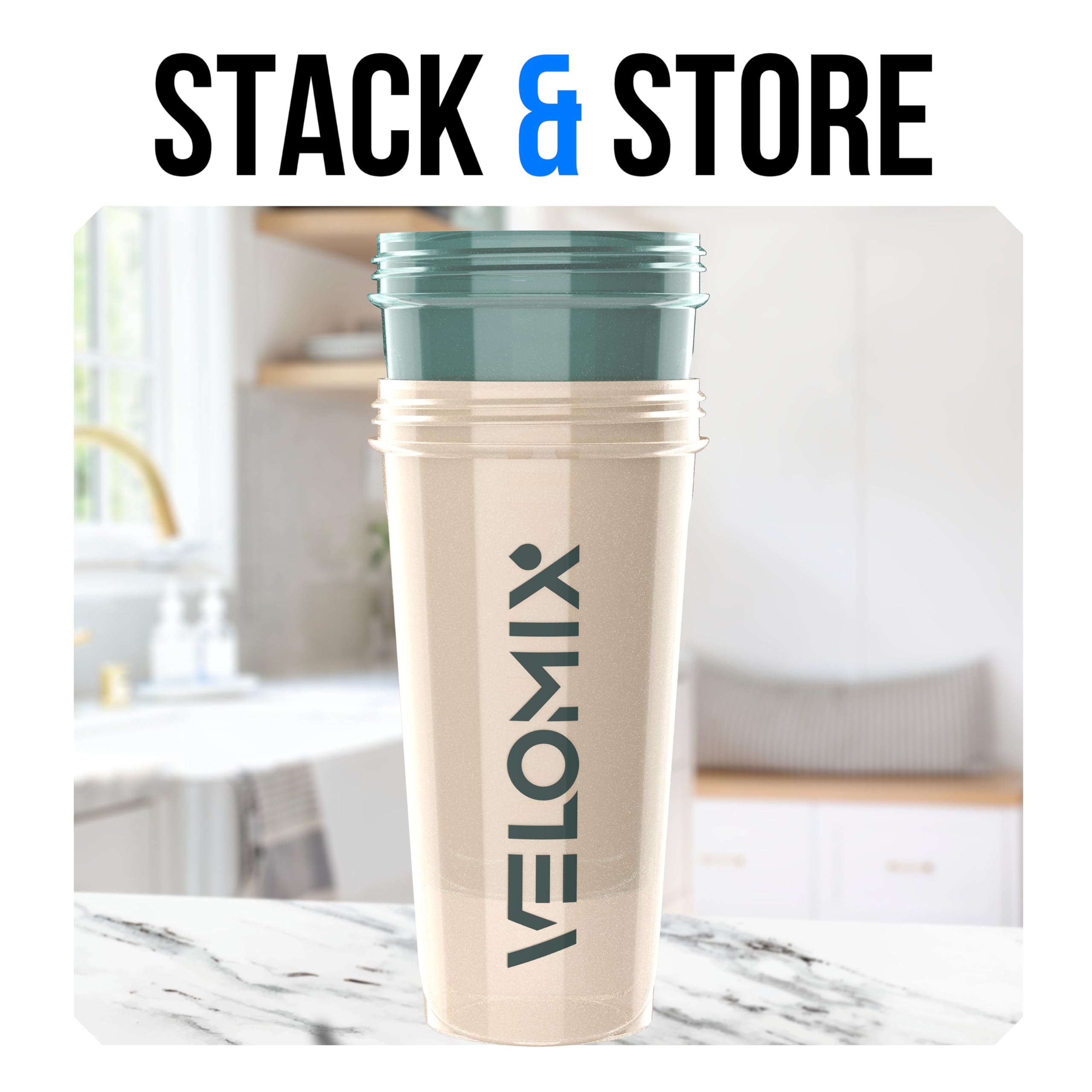 Protein Shaker Bottles 2-Pack – 28 oz Leak-Proof Shaker Cups with Wire Whisks