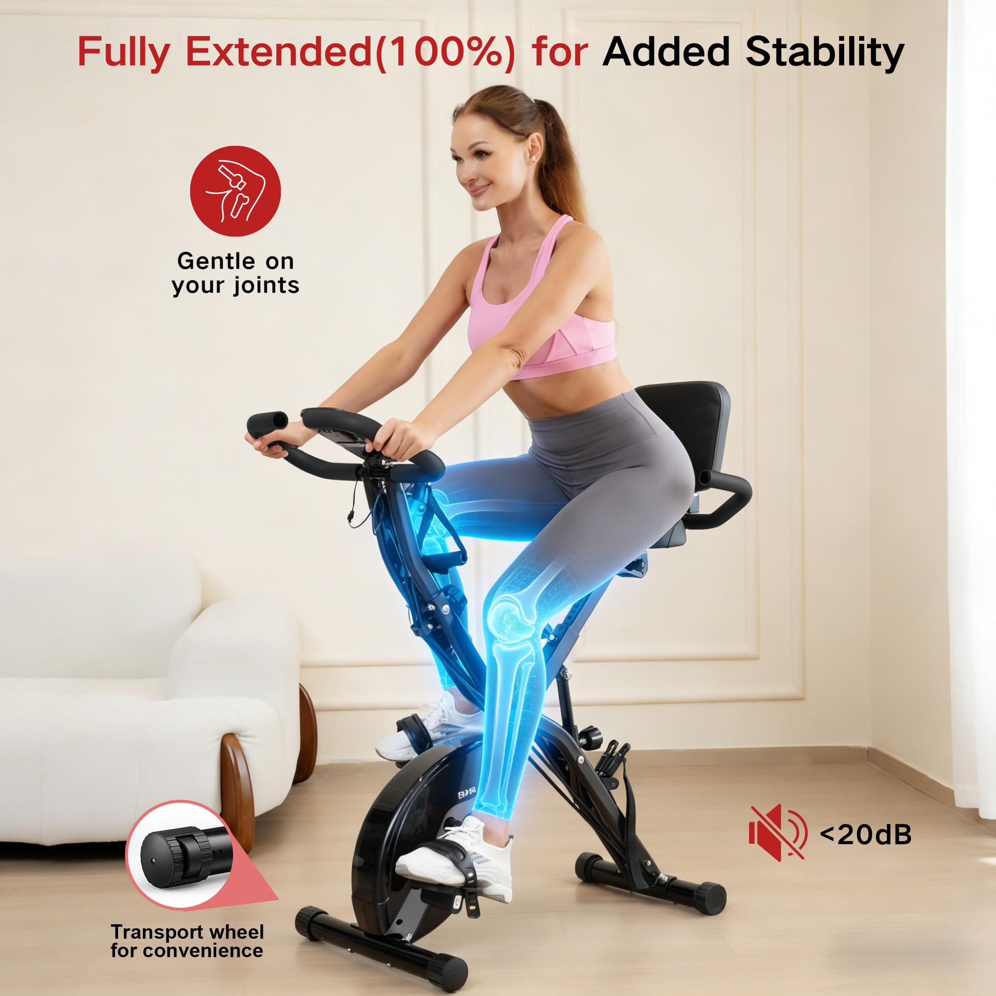 5-in-1 Foldable Exercise Bike – 16-Level Magnetic Indoor Cycling Bike, 350 lb Capacity