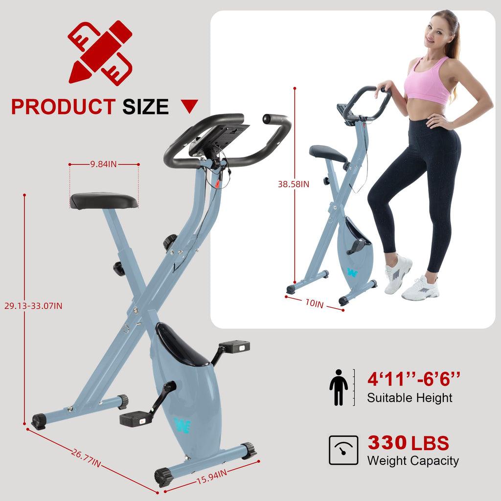 5-in-1 Foldable Exercise Bike – 16-Level Magnetic Indoor Cycling Bike, 350 lb Capacity