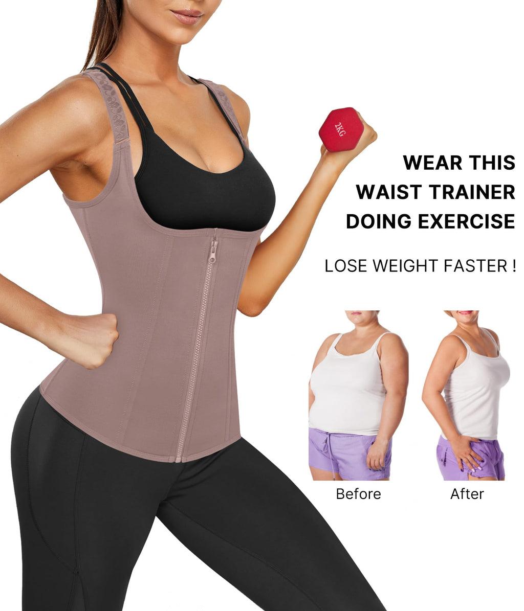 Waist Trainer Corset with Zipper – Adjustable Tummy-Control Shapewear for Women