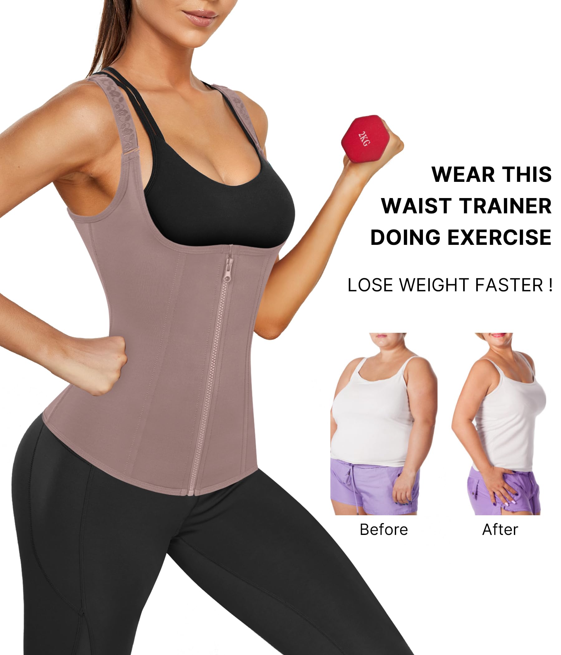 Waist Trainer Corset with Zipper – Adjustable Tummy-Control Shapewear for Women