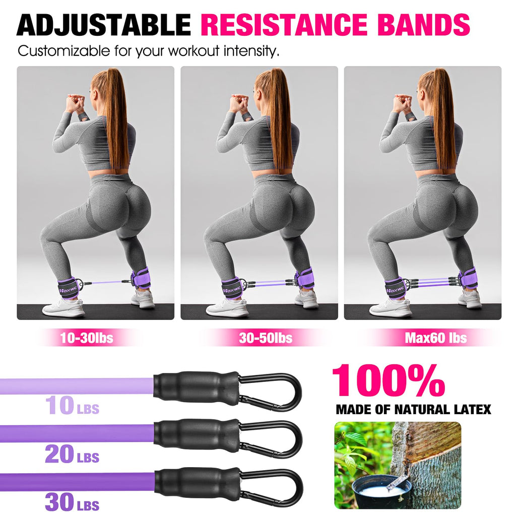 Ankle Resistance Bands with Cuffs – Glute & Leg Booty Workout Bands