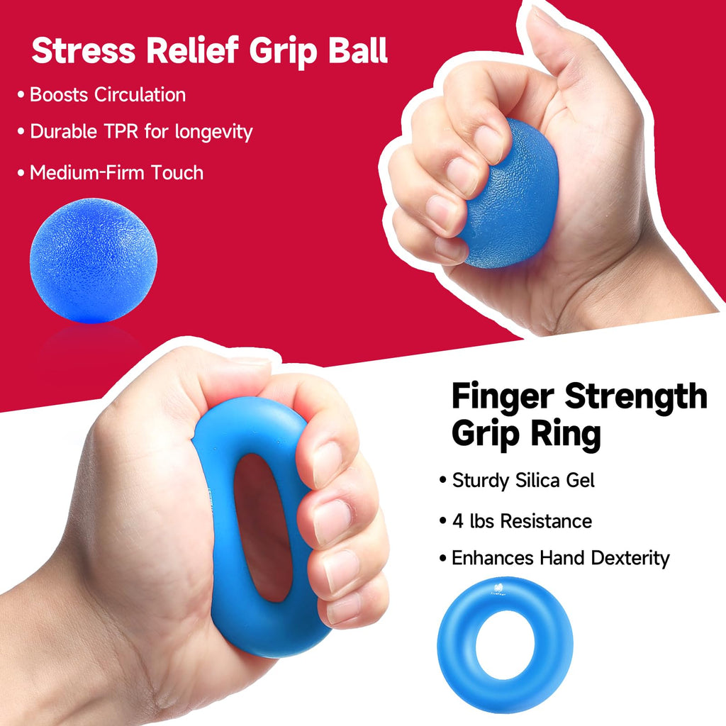 Hand Grip Strengthener Kit – 5-Pack Adjustable Forearm & Grip Trainer