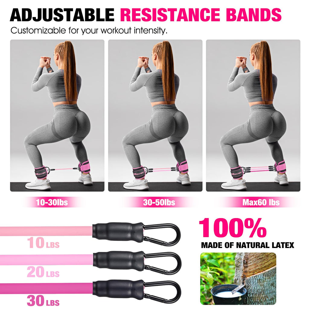 Ankle Resistance Bands with Cuffs – Glute & Leg Booty Workout Bands