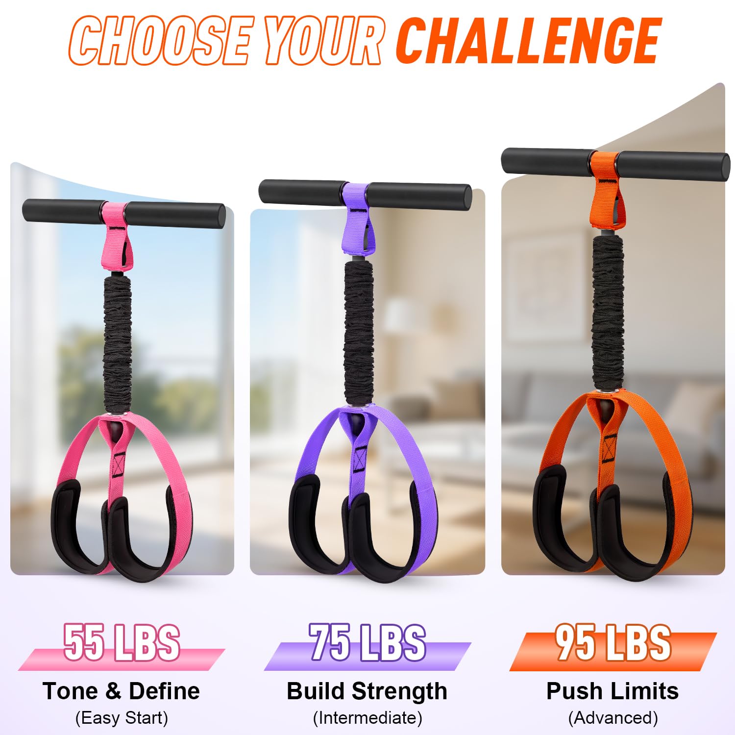Pedal Resistance Band with Handles – Full Body Home Workout & Physical Therapy Trainer