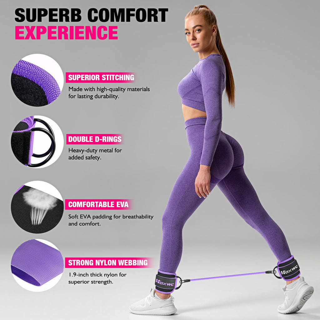 Ankle Resistance Bands with Cuffs – Glute & Leg Booty Workout Bands