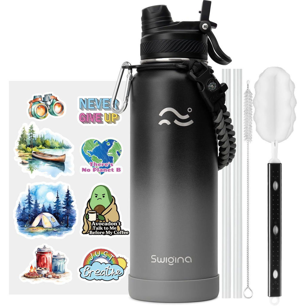 Insulated Water Bottle with Silicone Boot – 24 oz, Cold 36 Hrs / Hot 18 Hrs
