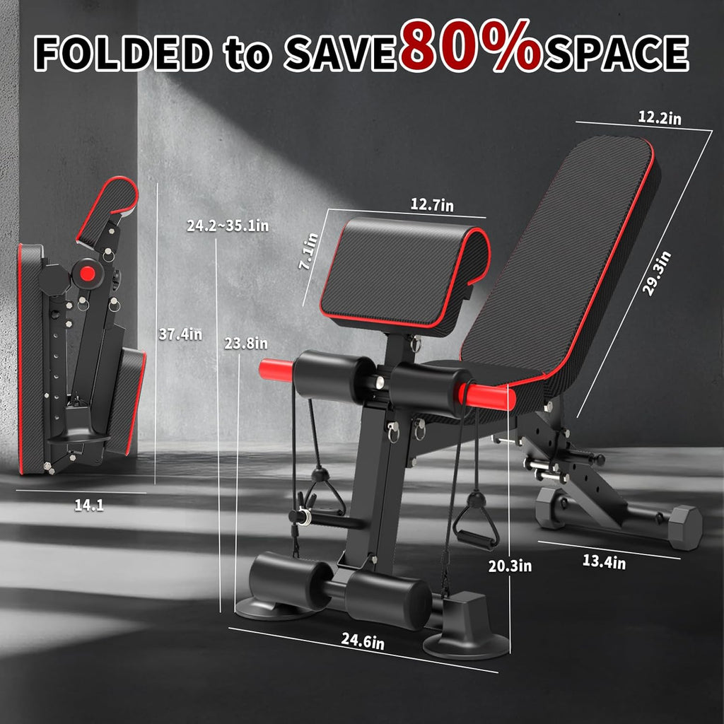 Adjustable Utility Weight Bench – Foldable Home Gym Bench for Strength Training