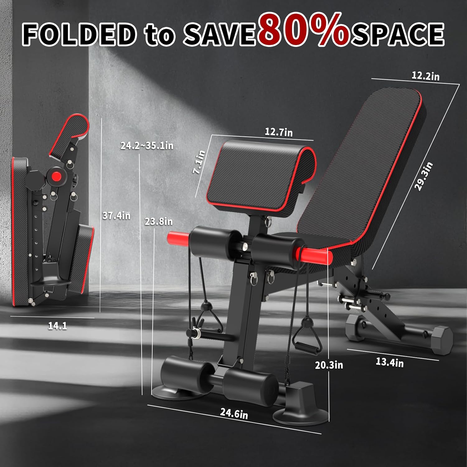 Adjustable Utility Weight Bench – Foldable Home Gym Bench for Strength Training