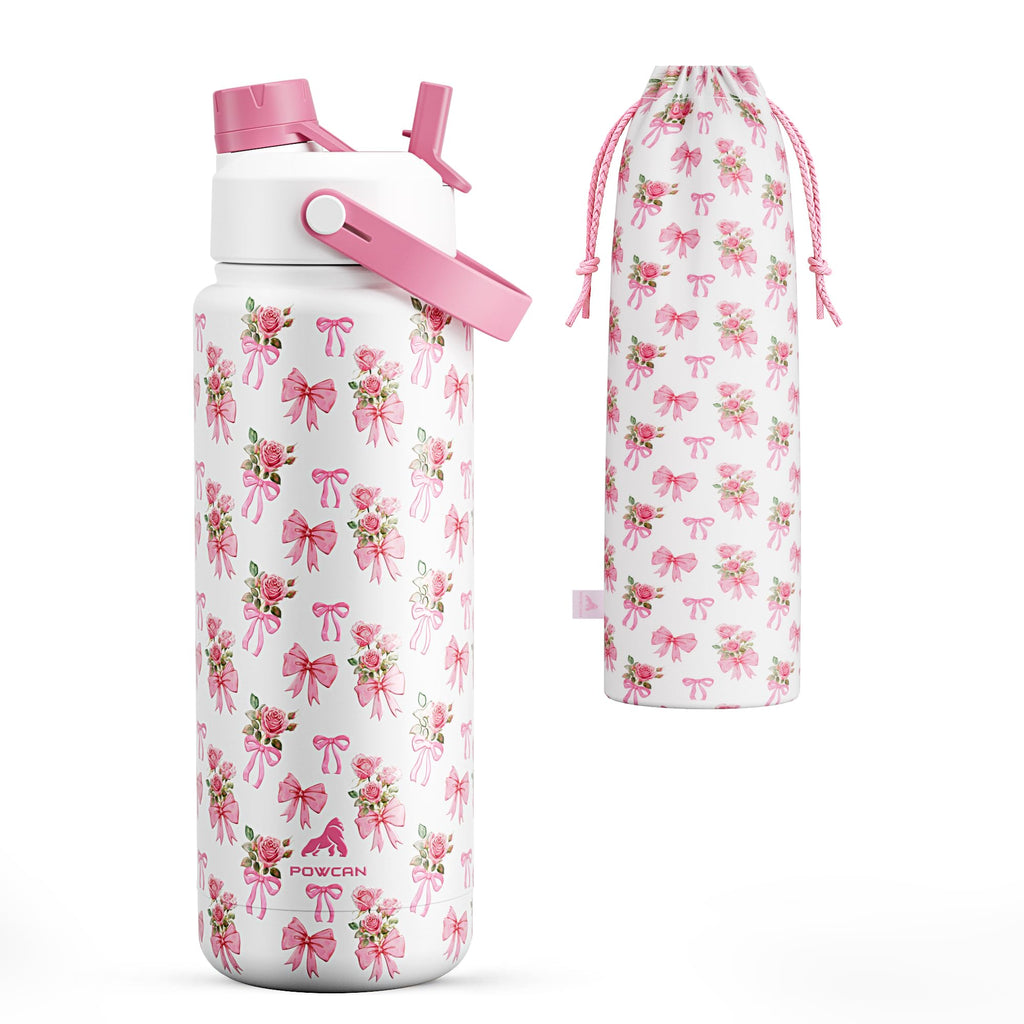 40 oz Insulated Water Bottle – 2-in-1 Straw & Spout Lid, Keeps Cold 24 Hours