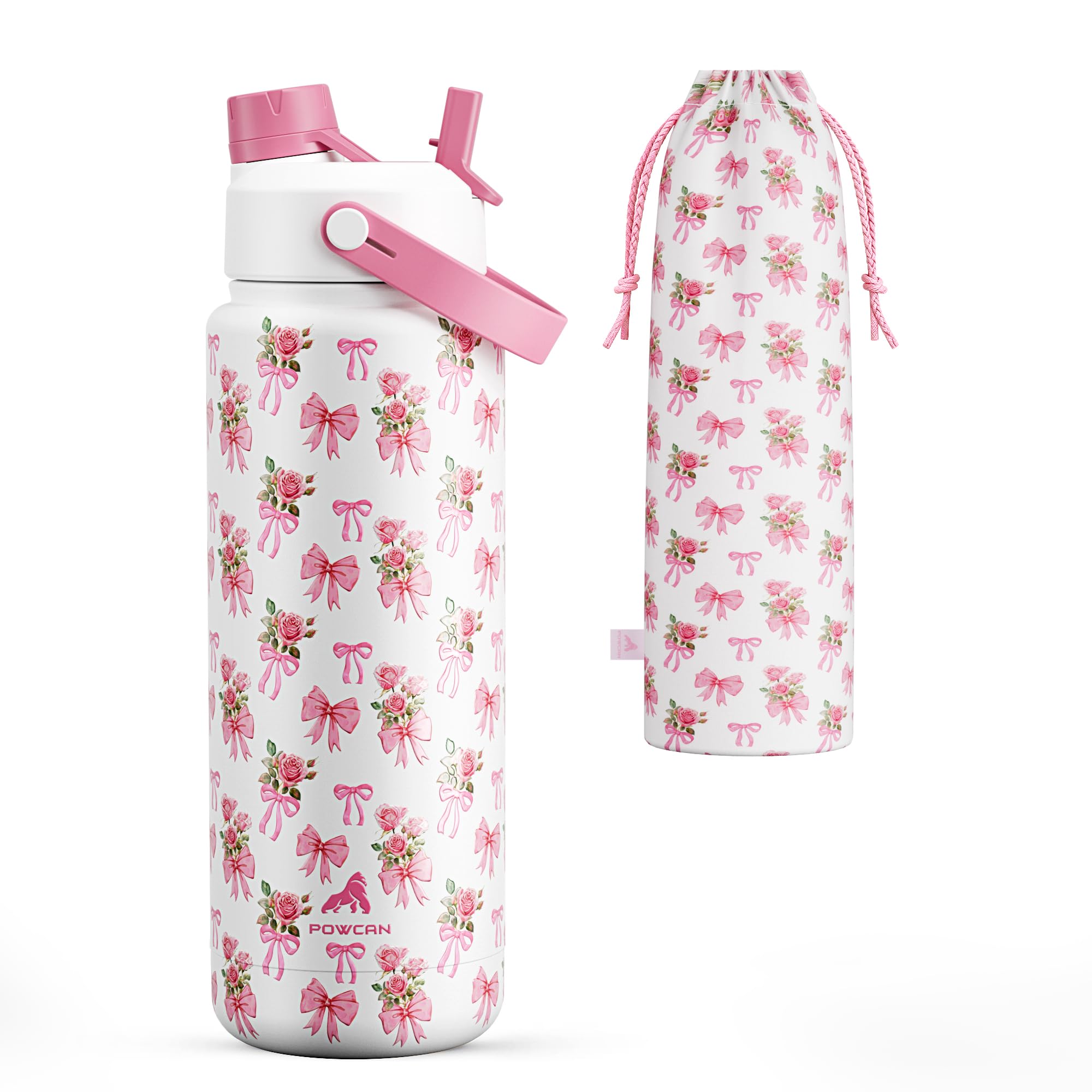 40 oz Insulated Water Bottle – 2-in-1 Straw & Spout Lid, Keeps Cold 24 Hours