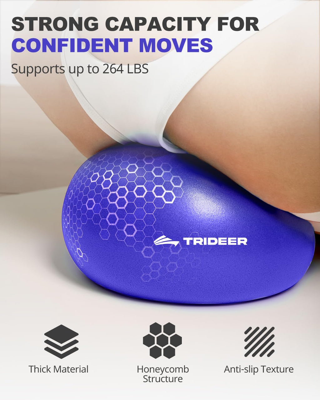 Exercise Ball for Yoga, Pilates & Core – Anti-Burst Stability Ball with Quick Pump