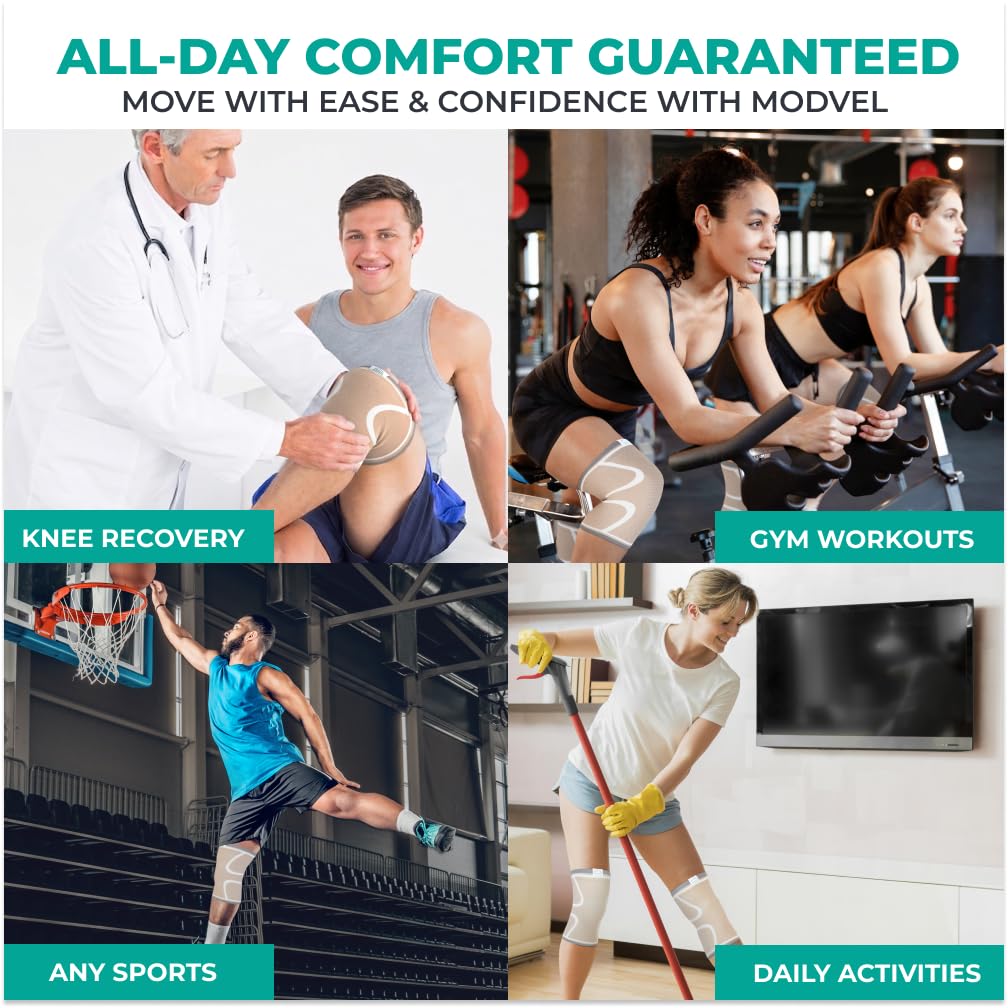 Compression Knee Brace (2-Pack) – Support Sleeves for Workouts & Joint Pain Relief