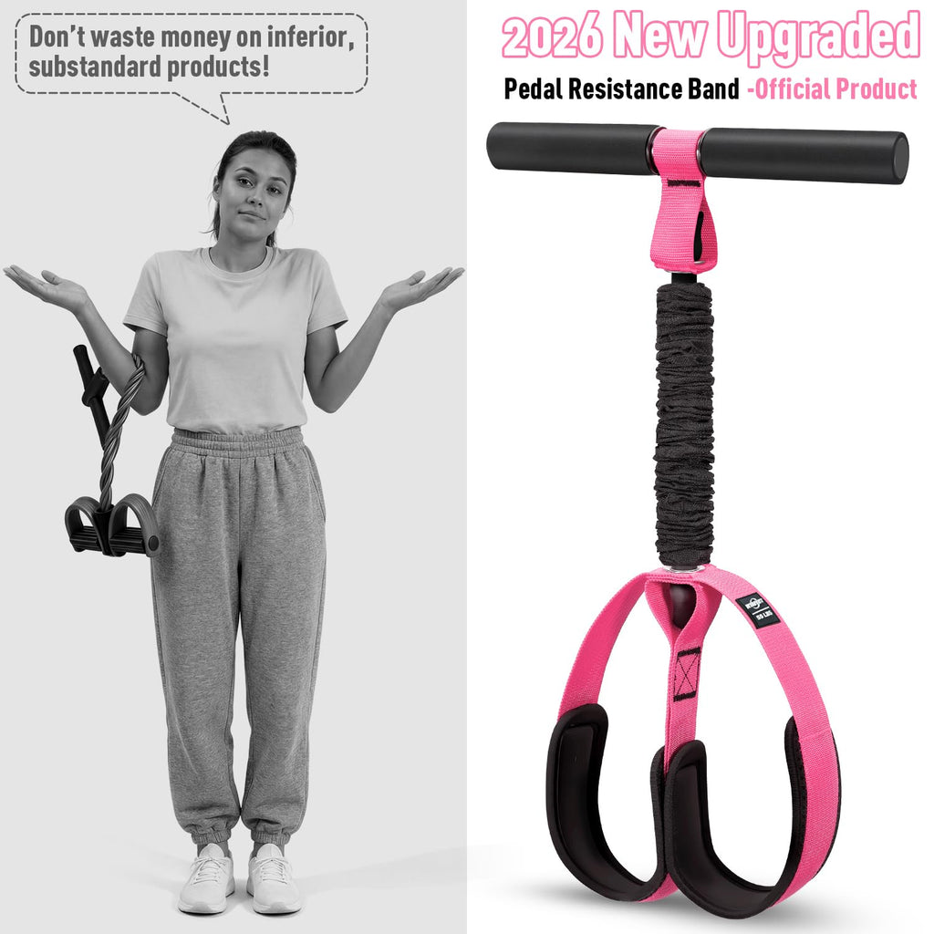 Pedal Resistance Band with Handles – Full Body Home Workout & Physical Therapy Trainer
