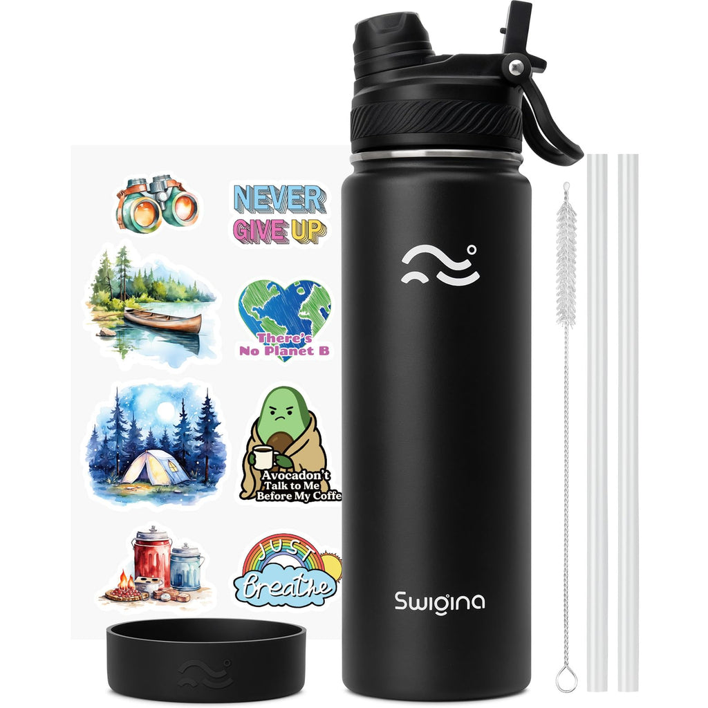 Insulated Water Bottle with Silicone Boot – 24 oz, Cold 36 Hrs / Hot 18 Hrs