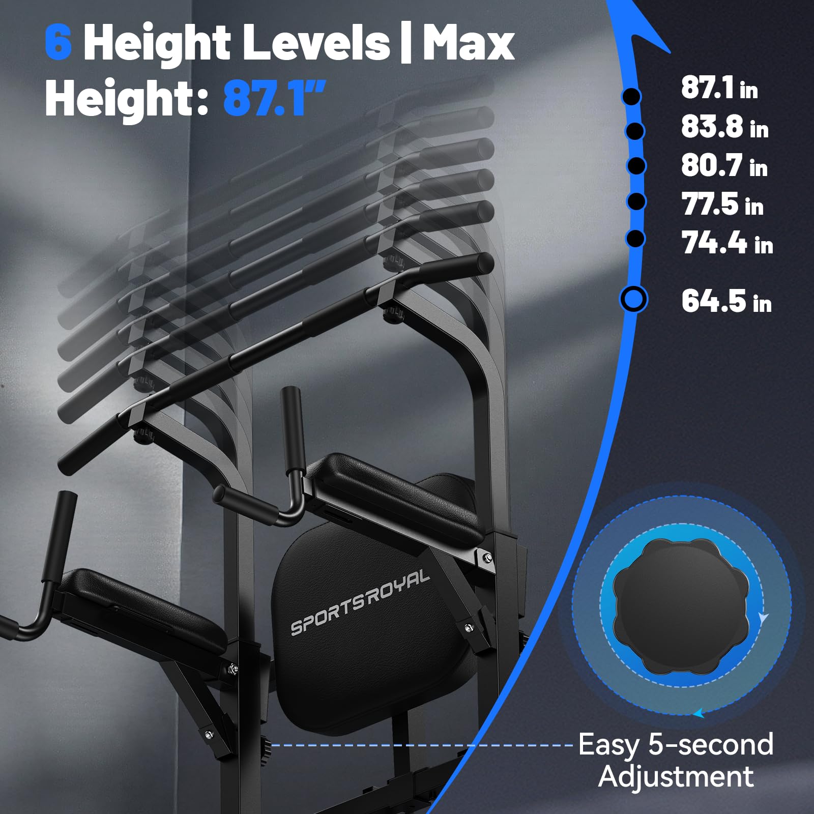 Power Tower Pull Up & Dip Station – 450 lb Capacity Home Gym Strength Trainer