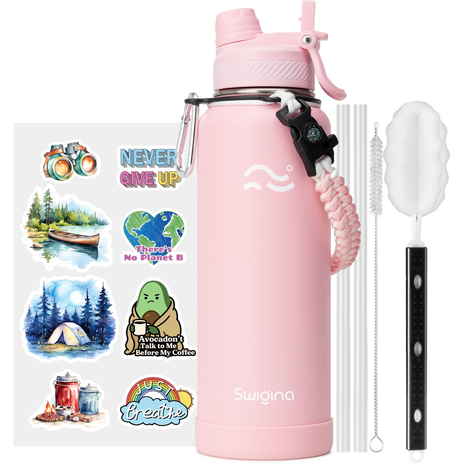Insulated Water Bottle with Silicone Boot – 24 oz, Cold 36 Hrs / Hot 18 Hrs