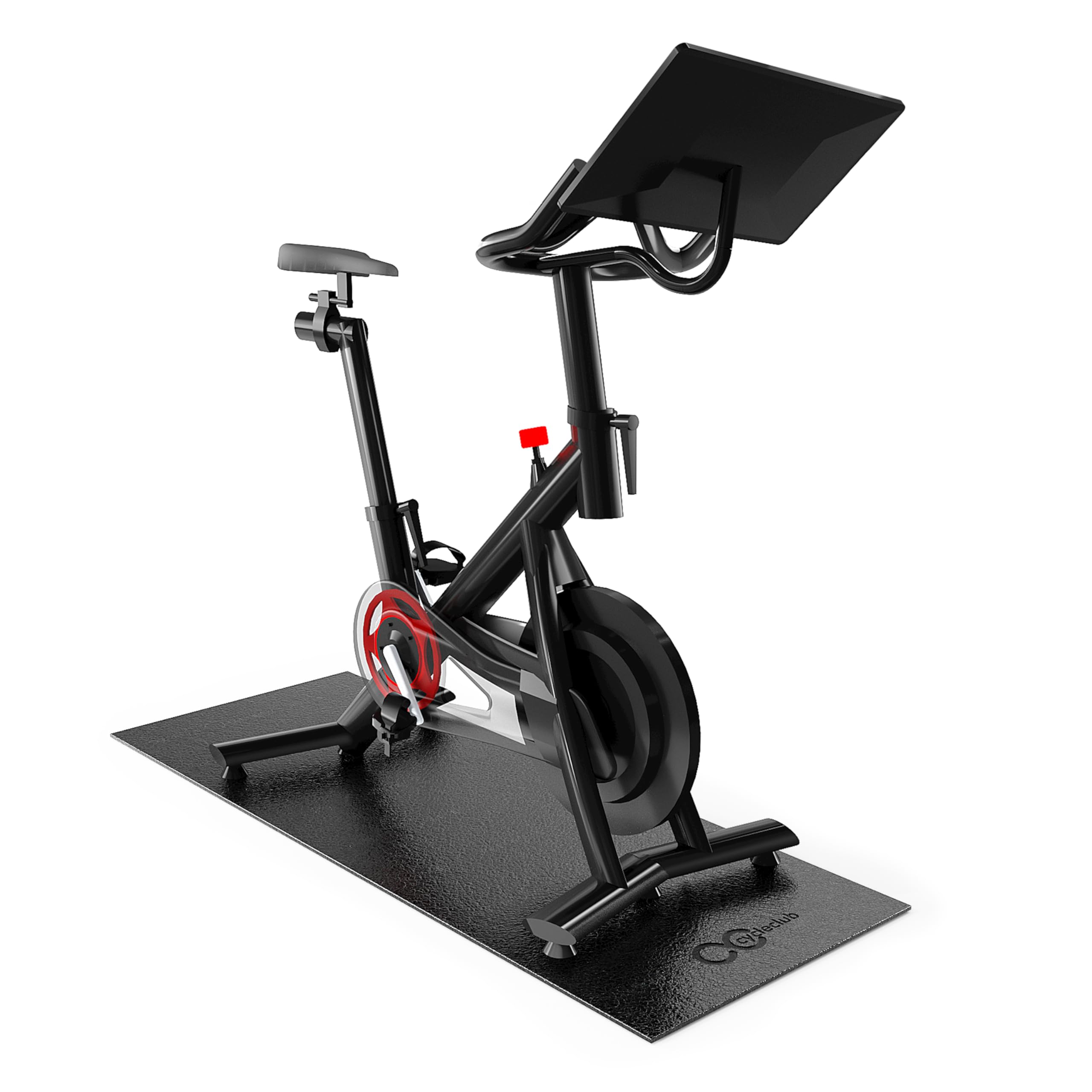 Exercise bike and treadmill floor mat protecting hardwood and carpet