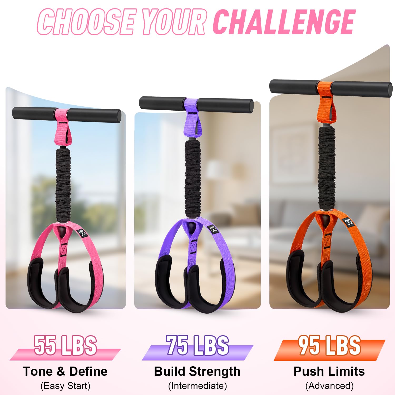Pedal Resistance Band with Handles – Full Body Home Workout & Physical Therapy Trainer