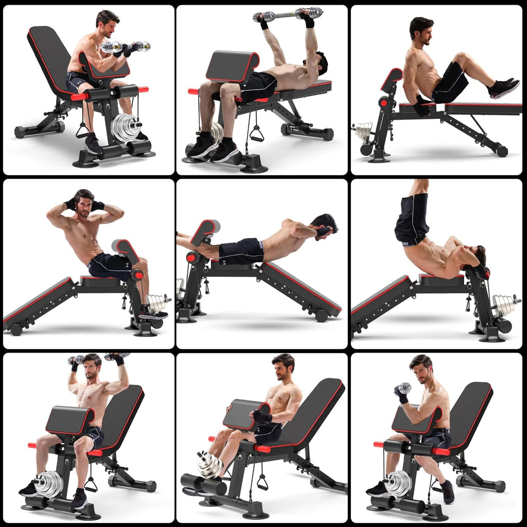 Adjustable Utility Weight Bench – Foldable Home Gym Bench for Strength Training