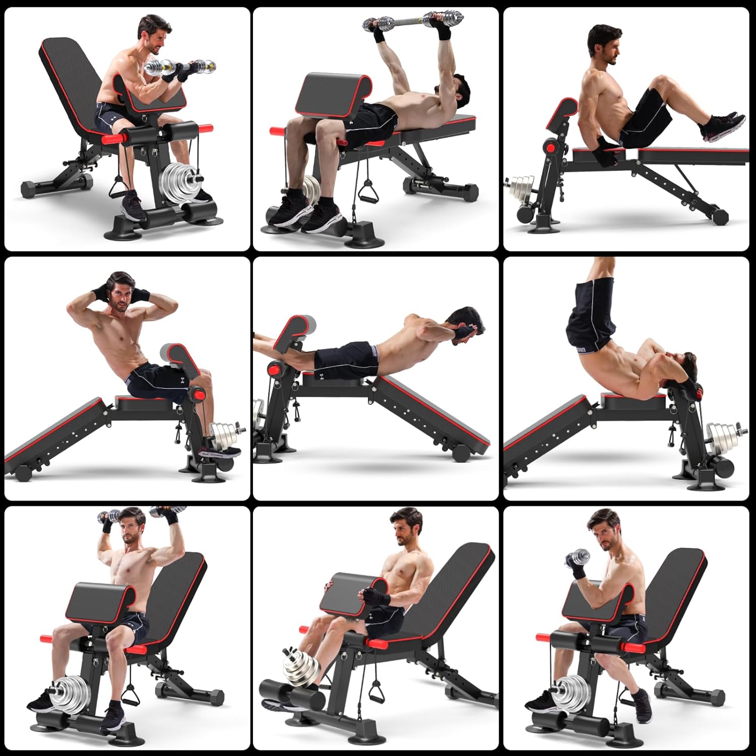 Adjustable Utility Weight Bench – Foldable Home Gym Bench for Strength Training
