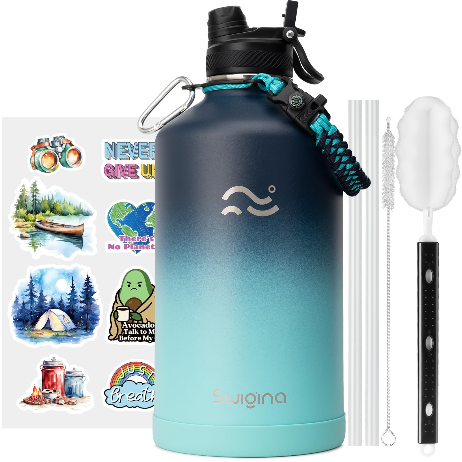 Insulated Water Bottle with Silicone Boot – 24 oz, Cold 36 Hrs / Hot 18 Hrs