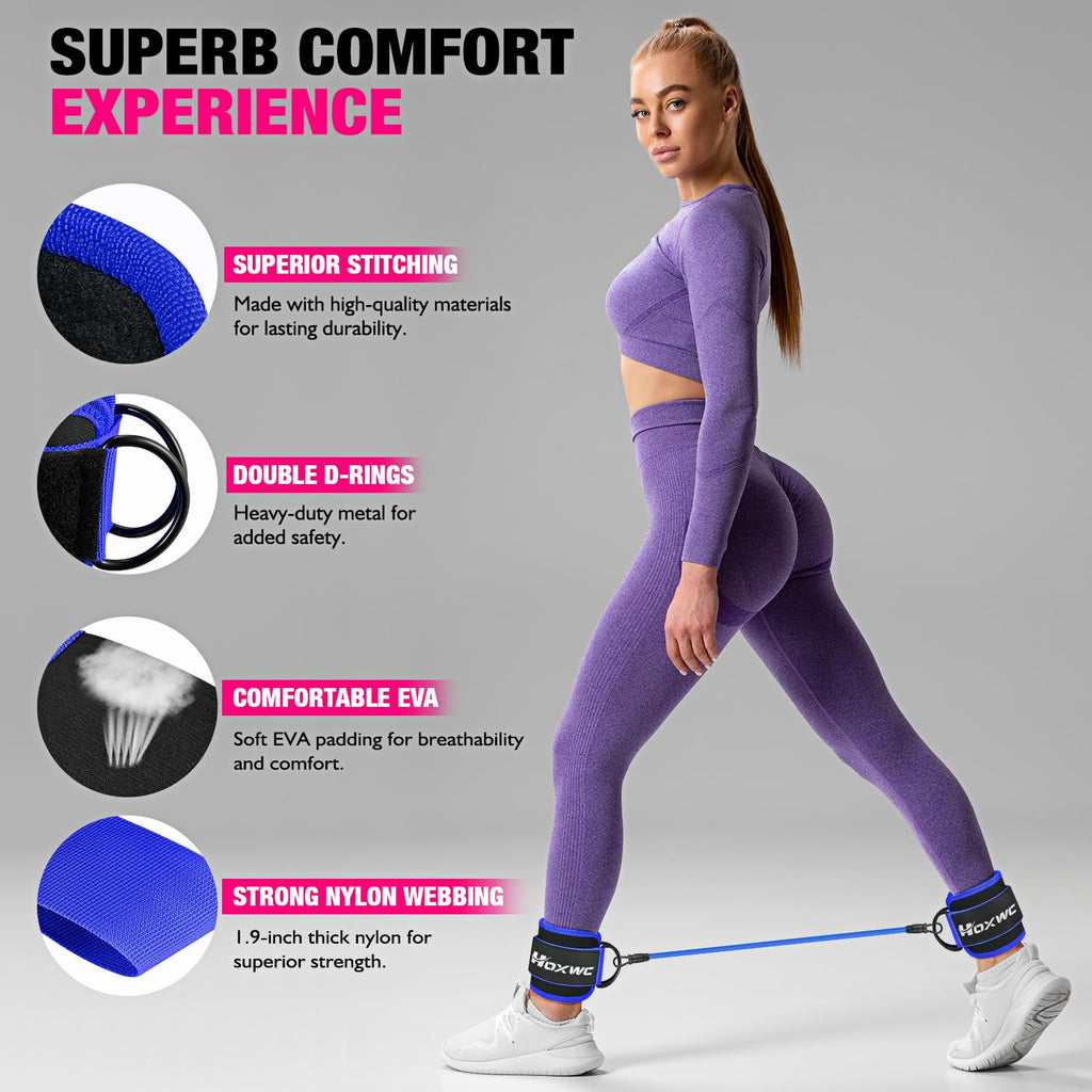 Ankle Resistance Bands with Cuffs – Glute & Leg Booty Workout Bands