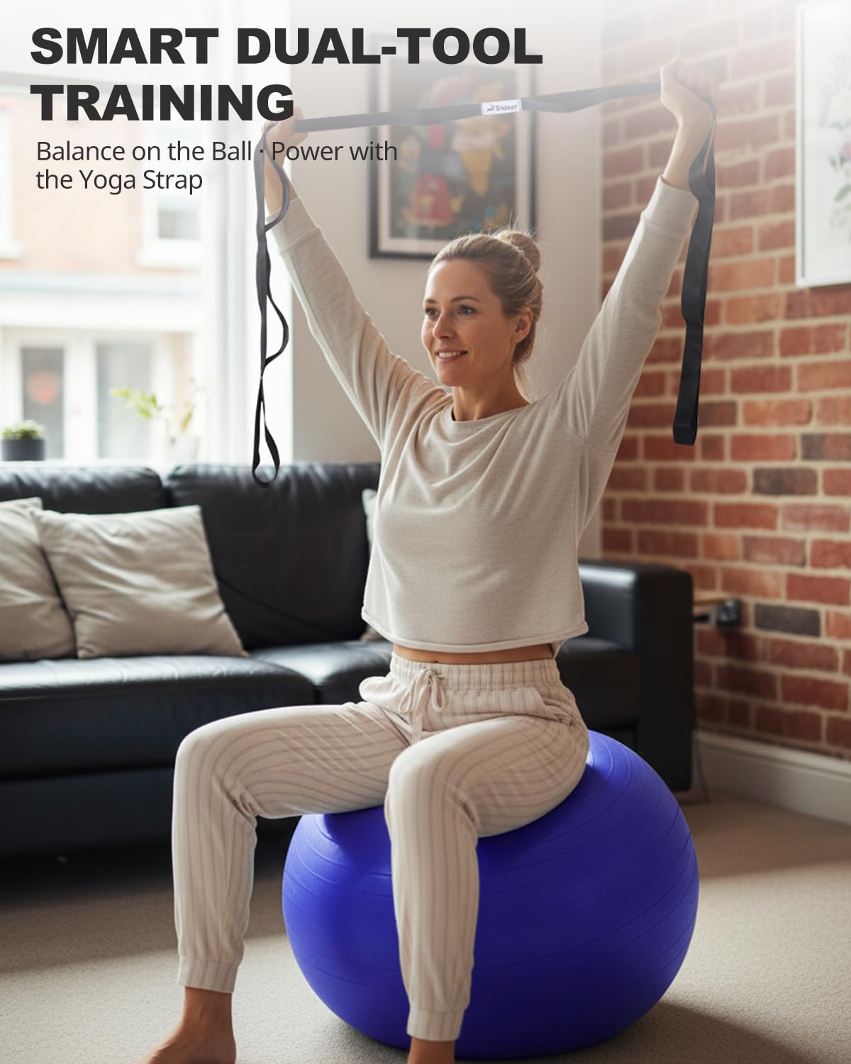 Exercise Ball for Yoga, Pilates & Core – Anti-Burst Stability Ball with Quick Pump