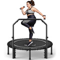 Mini rebounder fitness trampoline with adjustable handle bar for adults