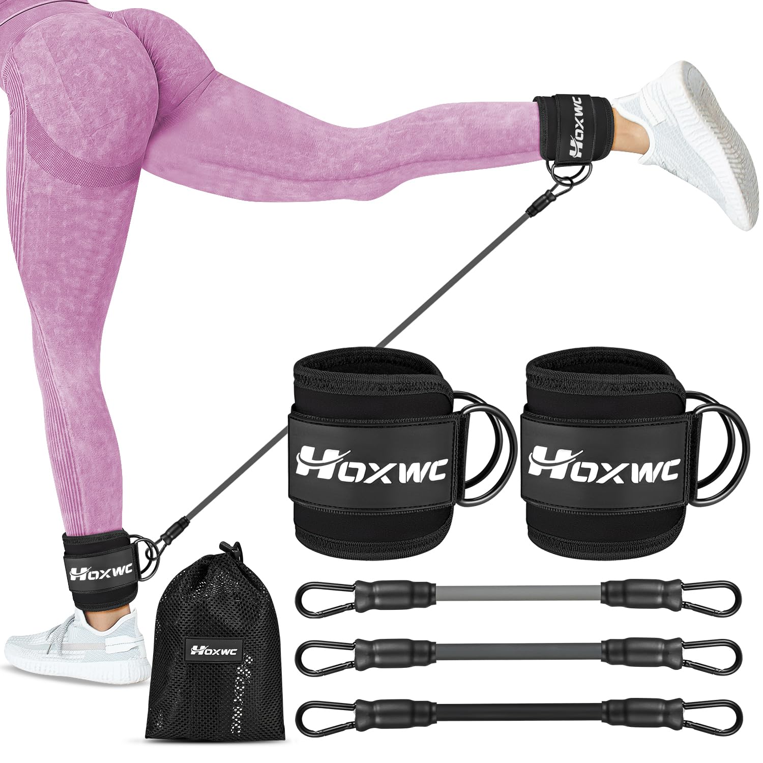 Ankle Resistance Bands with Cuffs – Glute & Leg Booty Workout Bands