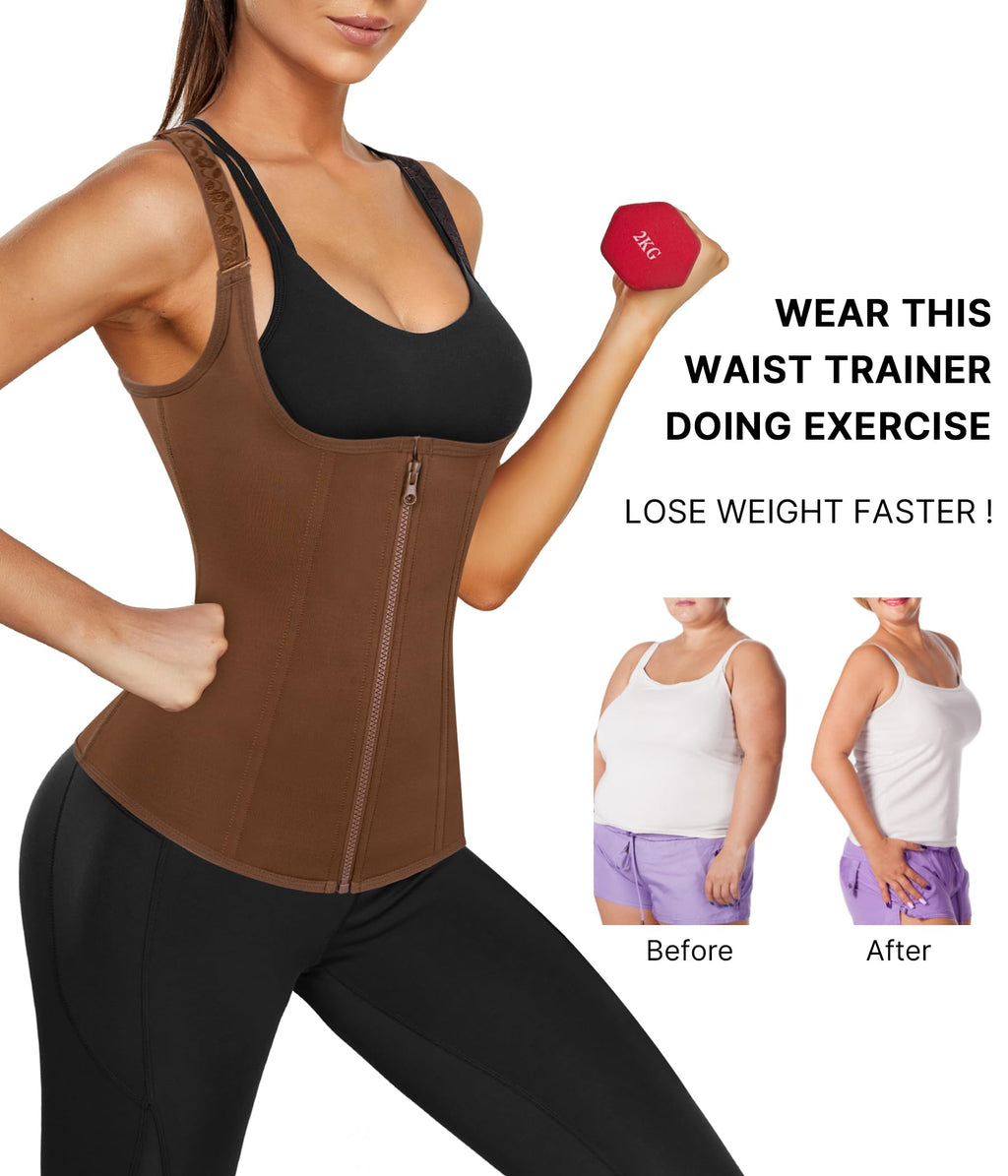 Waist Trainer Corset with Zipper – Adjustable Tummy-Control Shapewear for Women