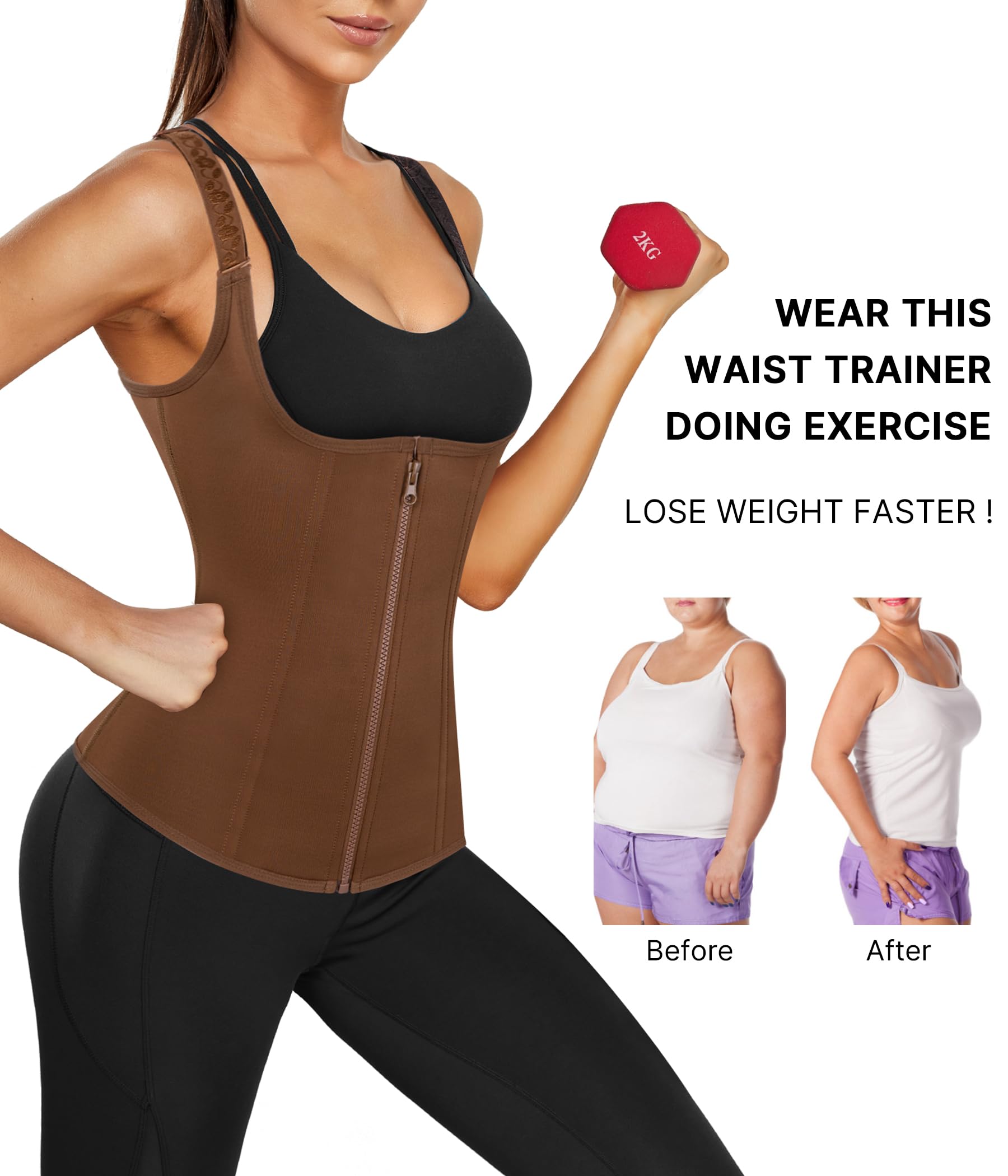 Waist Trainer Corset with Zipper – Adjustable Tummy-Control Shapewear for Women