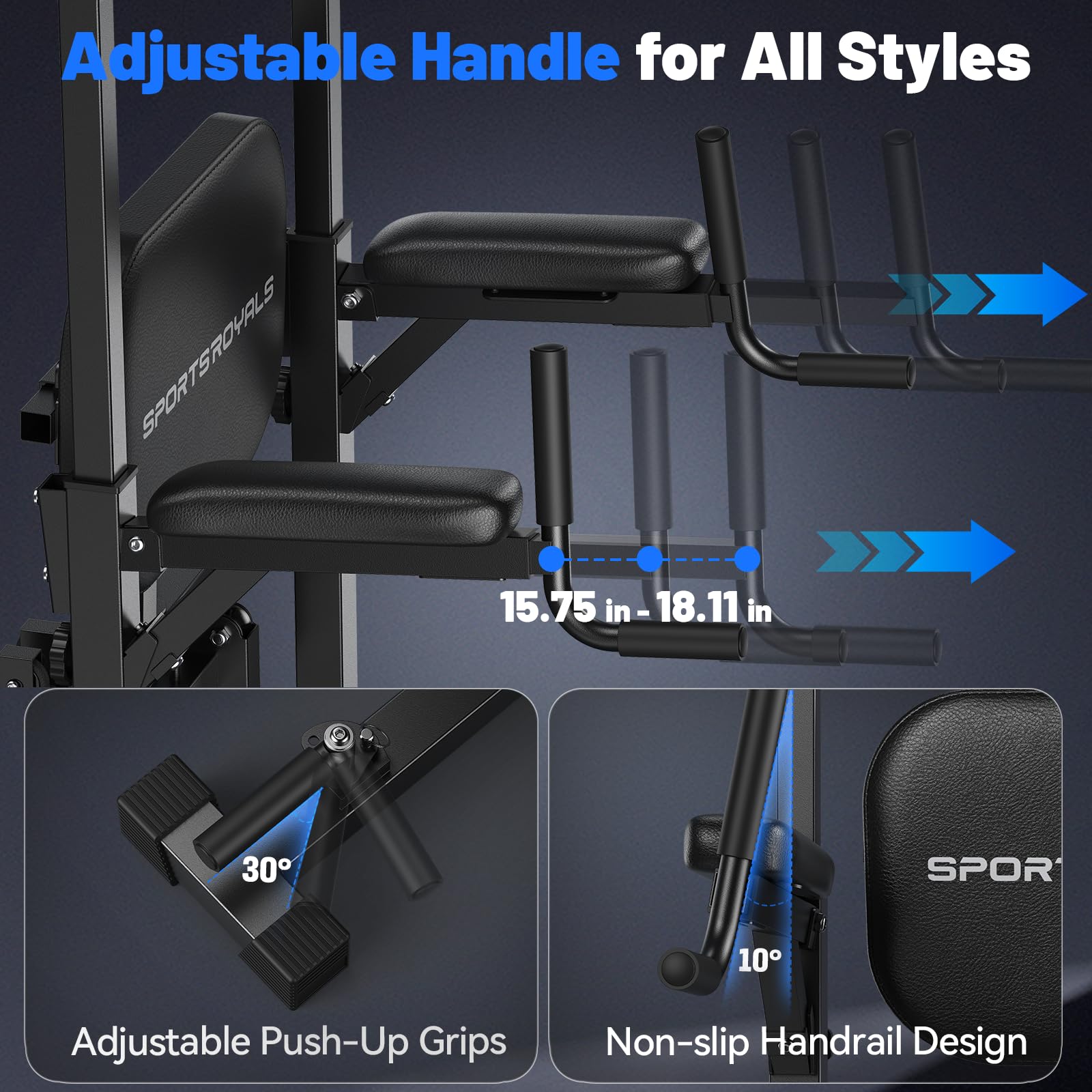 Power Tower Pull Up & Dip Station – 450 lb Capacity Home Gym Strength Trainer
