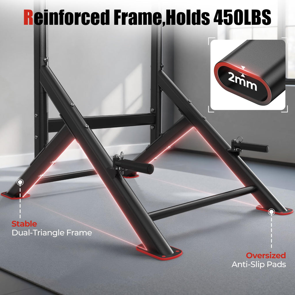 Power Tower Pull Up & Dip Station – 450 lb Capacity Home Gym Strength Trainer